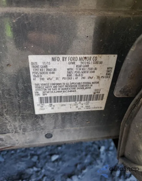 2016 Ford Edge z USA, uszkodzony, nr VIN 2FMTK3J99FBC24845